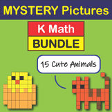 Bundle | Animal | Color by Number Sheets for Kindergarten 