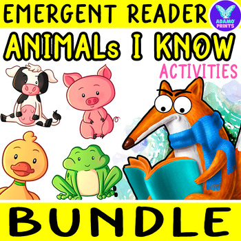 Preview of Bundle Animals I KNOW - Fun Facts Emergent Reader Kindergarten NO PREP Activity