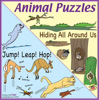 Animal Behavior Puzzles: Jumping & Leaping –Hiding & Surviving, A Fun  Summer Set