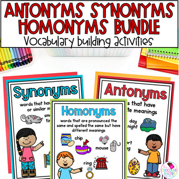 Preview of Synonyms, Antonyms, Homophones Worksheets & Vocabulary Activities - Bundle
