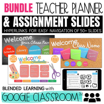 Preview of Bundle BACK TO SCHOOL Teacher Planners GOOGLE SLIDES TEMPLATES