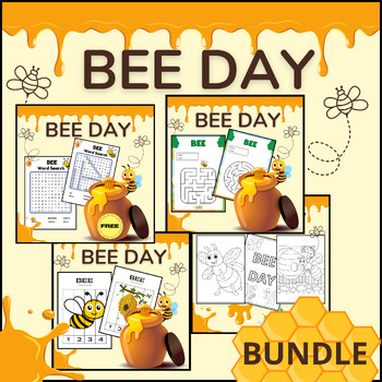 Preview of Bundle BEE Day Activities Printable Worksheet For Kids
