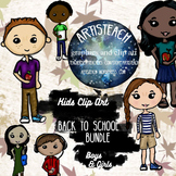 Bundle! Back to School Clipart - Male and Female - 48 Clip