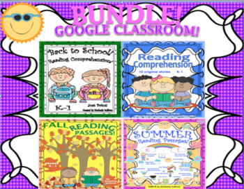 Preview of Bundle Back to School Distance Learning reading comprehension Google Slides