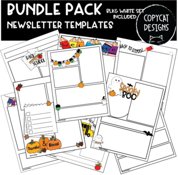 Preview of Bundle - Back to School Fall/ Autumn Halloween /Newsletter Templates
