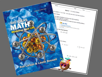 Preview of Bundle:  Big Ideas 8th Grade Chapter 1 Lesson 2 SMART Notebook  & Guided Notes