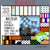 Bundle: Birthday Banner, Gift Box and Papers Corresponding