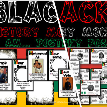 Preview of Bundle Black History Leader Posters & I Am Research Posters | African American
