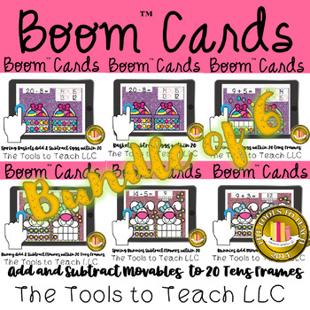 Preview of Bundle Boom™ Cards 6 Spring Add and Subtract Movables to 20 Digital Resource