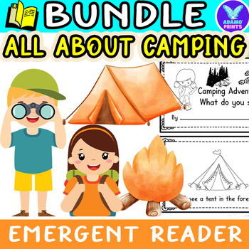 Preview of Bundle CAMPING - Emergent Reader Activities Kindergarten NO PREP Mini Books