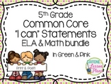 Bundle: Common Core I can statement signs- ELA & Math (gre
