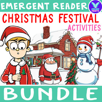 Preview of Bundle CHRISTMAS FESTIVAL Emergent Reader Pocket Charts ELA NO PREP Activity
