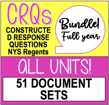 Preview of Bundle! CRQs - Constructed Response Questions - for Global History & NY Regents