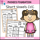 Short vowel CVC word families Phonics worksheets