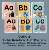 Bundle - Calm Rainbow ABC Posters ASL