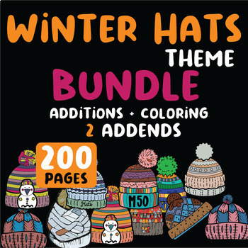 Preview of paper/pencil Bundle Cartoon Winter Hats , bonnet Additions Up to 100 + Coloring