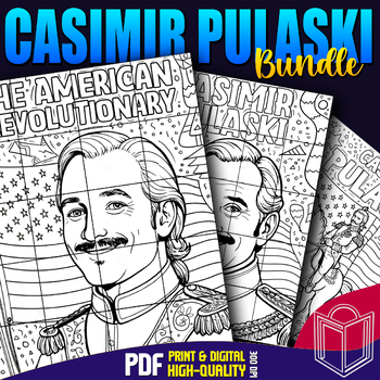 Preview of Bundle: Casimir Pulaski Collaborative Poster Coloring Craft | Bulletin Board