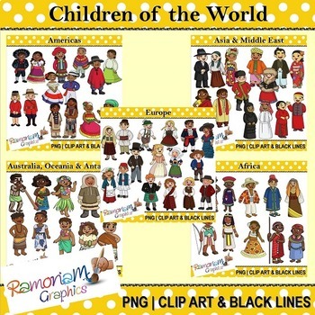 Children of the World clip art Bundle by RamonaM Graphics | TPT