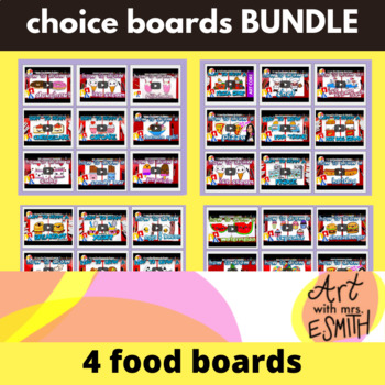 Preview of Bundle: Choice boards, drawing food and restaurants