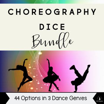 Preview of BUNDLE Choreography Dice Activity for Beginning, Intermediate and Advanced Dance