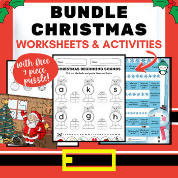 BUNDLE Christmas Holiday Worksheets and Activities for Preschool