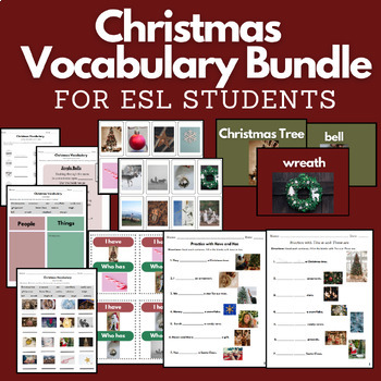 Preview of Bundle: Christmas Vocabulary for Beginning ESL Students and Newcomers