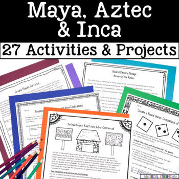 Preview of Maya Aztec Inca Unit - Activities Bundle