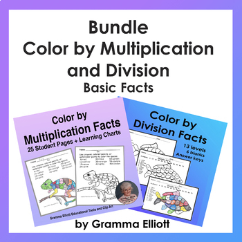 Preview of Bundle Color by Number Multiplication and Division Basic Facts