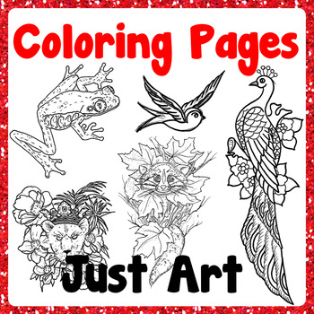 Preview of Bundle - Bookmarks and Coloring Pages - Just Art