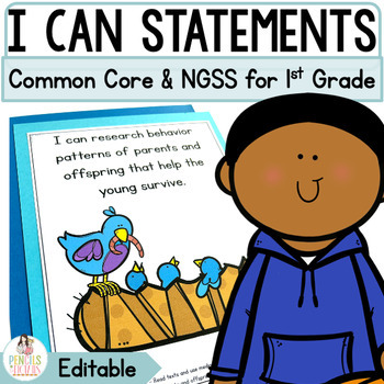 Preview of Common Core & NGSS Objectives - Student-Friendly I Can Statements Bundle