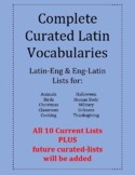 Bundle: Complete Curated Latin Vocabularies (10 Lists)