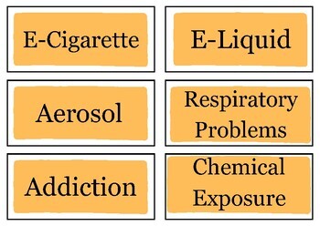 Preview of Bundle: "Connections" Style Vocabulary Review for Vaping, Alcohol, Marijuana