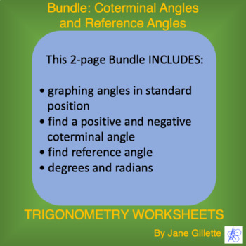 Preview of Bundle: Coterminal Angles and Reference Angles