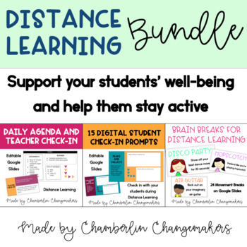 Preview of Bundle: Daily Agenda, SEL Check-In, Brain Breaks for Distance Learning