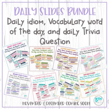 Preview of Bundle: Daily Slides All School Year