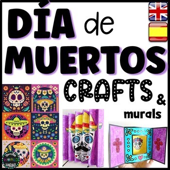 Preview of Bundle Day of the Dead Crafts and Murals Craftivities easy craft Día de Muertos