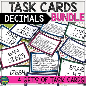 Preview of Decimals Task Card Bundle