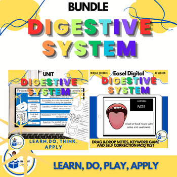 Preview of Digestive system slides, worksheets, centers, games, digital, test, 7th grade