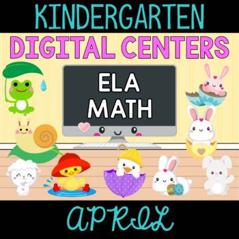 Preview of Bundle : Digital Activities Games :  Kindergarten Math & Literacy : APRIL
