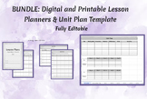 Bundle: Digital and Printable Lesson Planner & Digital Uni
