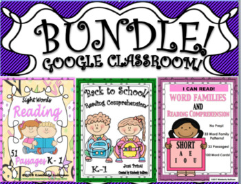 Preview of Bundle Distance Learning Back to School Reading Comprehension Google Slides