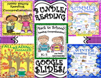 Preview of Bundle Distance Learning Back to School Reading Comprehension Google Slides