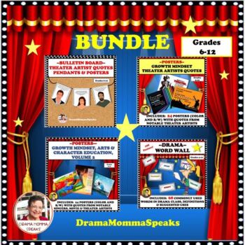 Preview of Drama Vocabulary Word Wall  Posters and Pendants Inspiration Growth Mindset