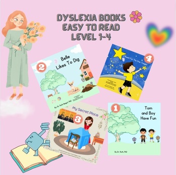 Preview of Bundle Dyslexia Book Deal - 4 Story Books w/ Worksheets for Struggling Readers