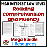 Preview of Bundle: ELEVEN MORE High Low Reading Comprehension & Fluency Standards Aligned