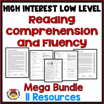 Preview of Bundle: ELEVEN MORE High Low Reading Comprehension & Fluency Standards Aligned