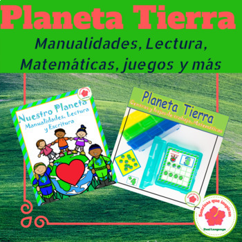 Preview of Bundle Earth Day Craft Centers Reading Math and more in Spanish