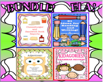 Preview of Bundle Back to School! Grammar Game! Adjectives! Writing!