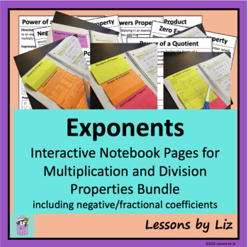 Preview of BUNDLE - Exponent Interactive Notebook pages for the Mult./Division Properties