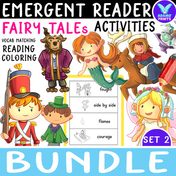 Preview of Bundle FAIRY TALES SET 2 - Emergent Reader Kindergarten NO PREP Activities